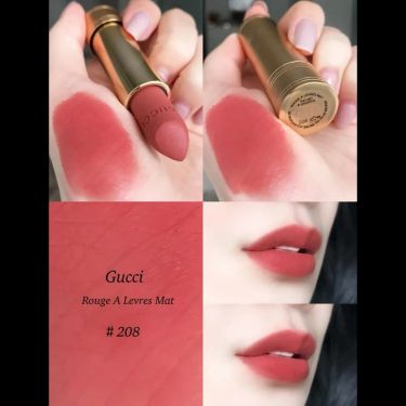 GUCCI 古馳傾絨霧唇膏#208 金管霧面3.5g