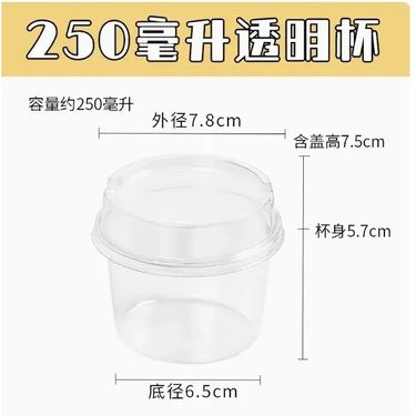 250ml 透明布丁杯連高蓋(10套)