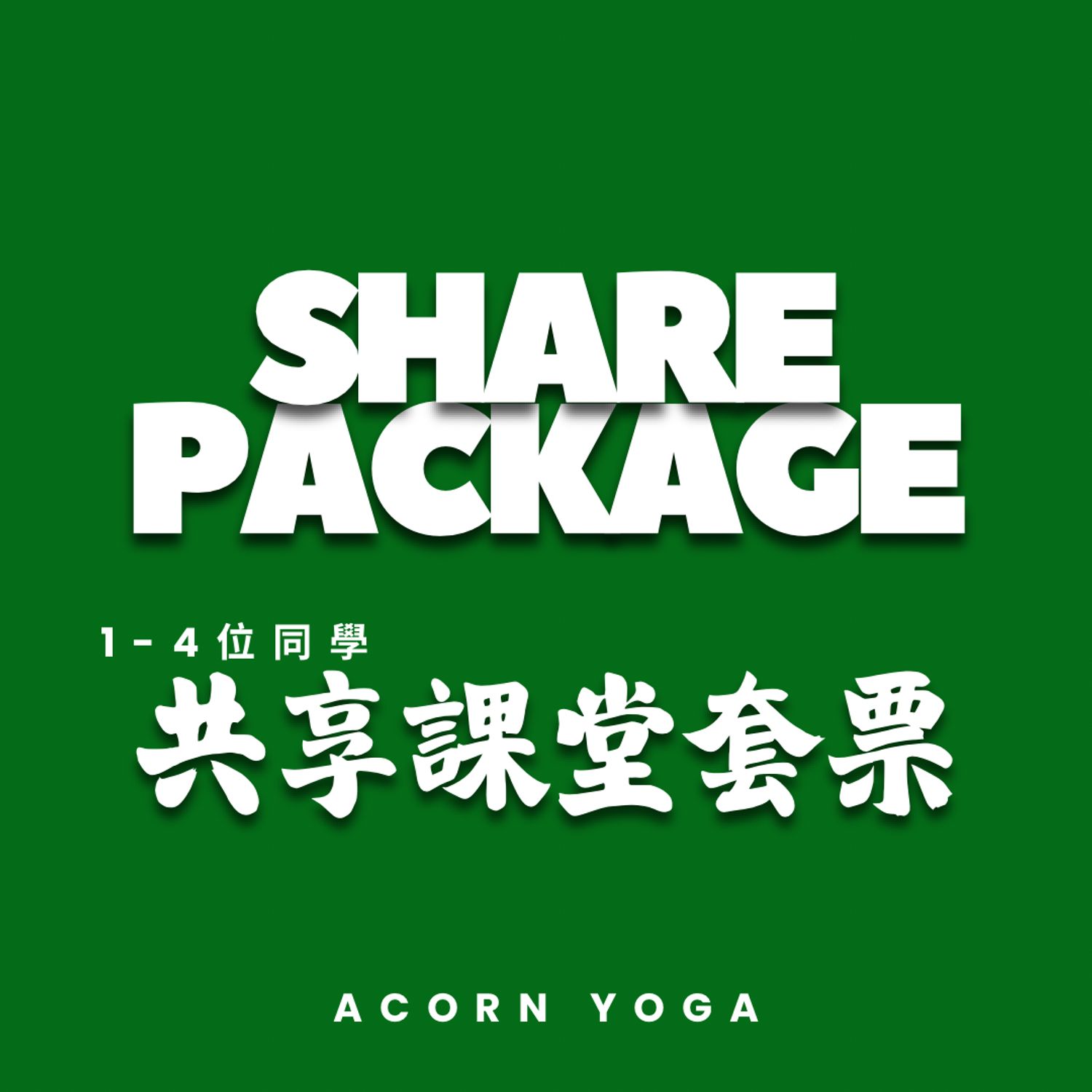 1-4位同學 共用套票 Share Package