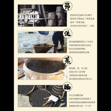 九蒸九曬芝麻丸 — 安徽有機黑芝麻・傳統柴火反覆蒸曬・手工石臼錘打出油・純白蜜凝香補腎烏髮