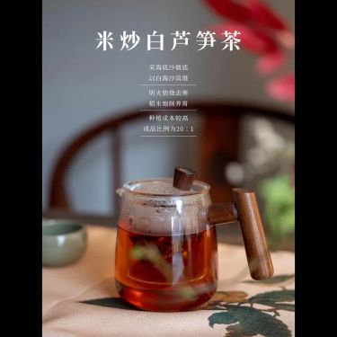 米炒白蘆筍茶 — 福建東山海底白沙培植・天然稻米明火炮製・清肺潤燥・導滯通淋右降