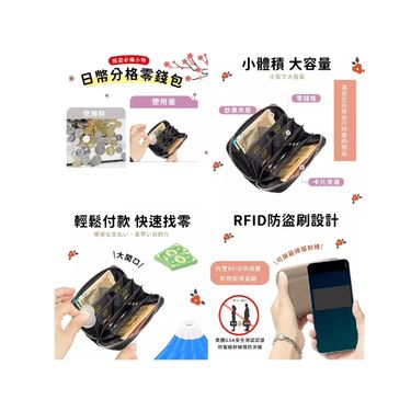 WS2358 RFID防磁日幣分格零錢包