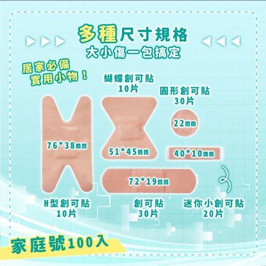 台灣 家庭號 混合透氣貼 100入/包