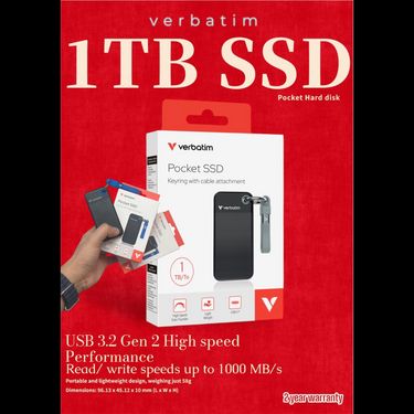 最新Verbatim USB 3.2 Pocket SSD