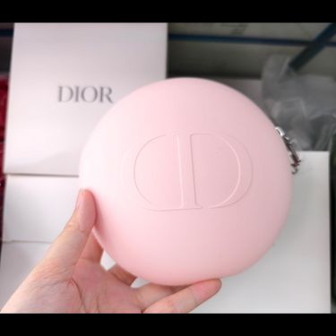 2025年 新款Dior 粉紅色硅膠圓形化妝袋(專櫃)有盒