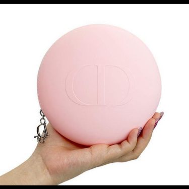 2025年 新款Dior 粉紅色硅膠圓形化妝袋(專櫃)有盒