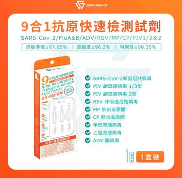 SAVEWO九合一抗原快速檢測試劑 1盒