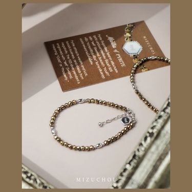 Mizuchol Jewelry Mantra of Pyrite Bracelet - स्वर्ण (Swarna)