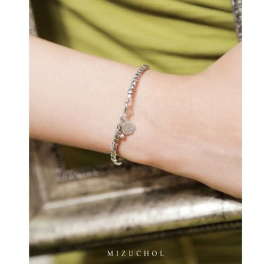 Mizuchol Jewelry Mantra of Hematite Bracelet - रक्षा (Raksha)
