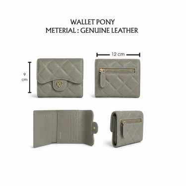泰國PonyPony 荔枝牛皮三折短夾