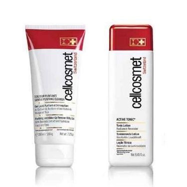CELLCOSMET 潔面兩步曲 (柔顏潔面乳 Gentle Cream Cleanser 250ml 院裝Salon Size + 活力調膚水 Active Toner 500ml 院裝Salon Size)