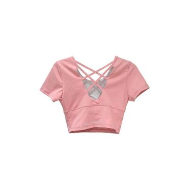 Breeze Kiss Short Sleeve Bra Top  短袖美胸修腰交叉上衣  (附胸墊不移位)